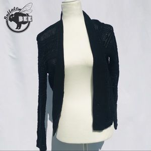 Lord and Taylor black loose knit cardigan size M
